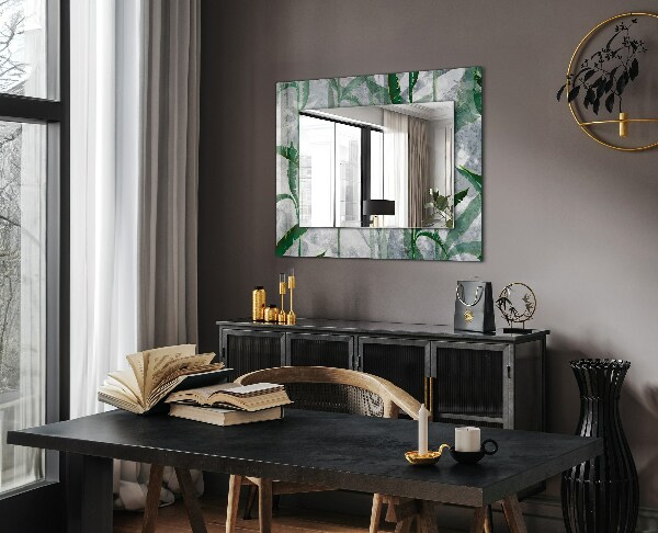 Decoratiuni perete cu oglinda Plante cu frunze verzi