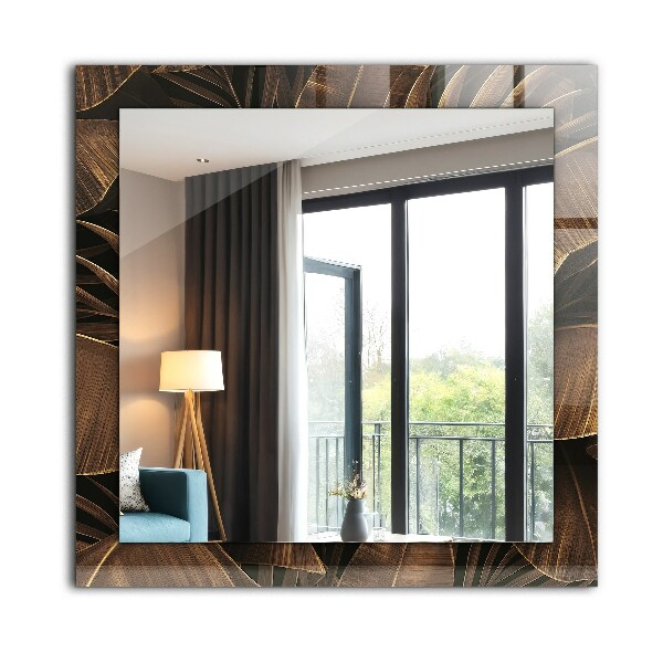 Decoratiuni perete cu oglinda Frunze tropicale