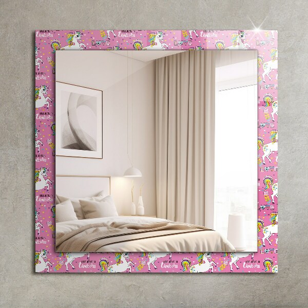 Decor oglinda Unicorni Inimi curcubeu