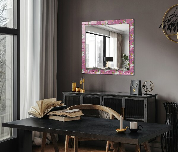 Decor oglinda Unicorni Inimi curcubeu