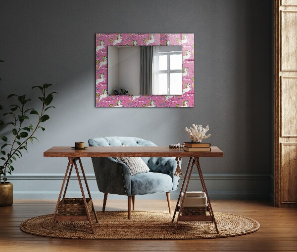Decor oglinda Unicorni Inimi curcubeu