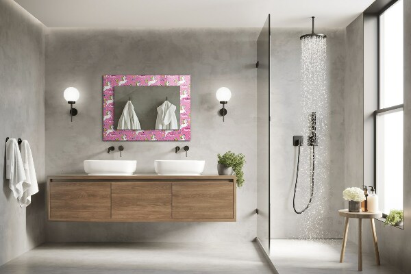 Decor oglinda Unicorni Inimi curcubeu
