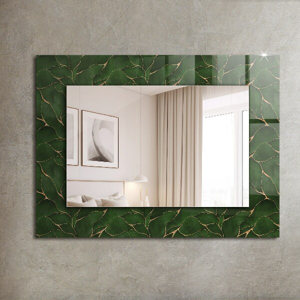 Oglinda cu decor Modele de frunze verzi