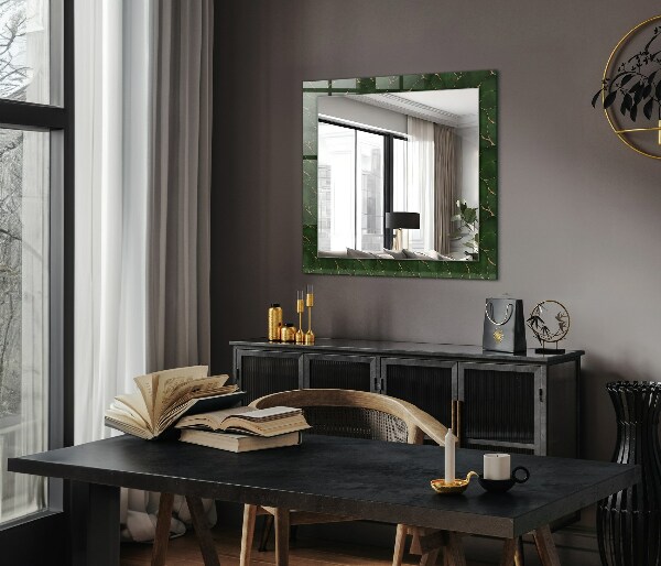 Oglinda cu decor Modele de frunze verzi