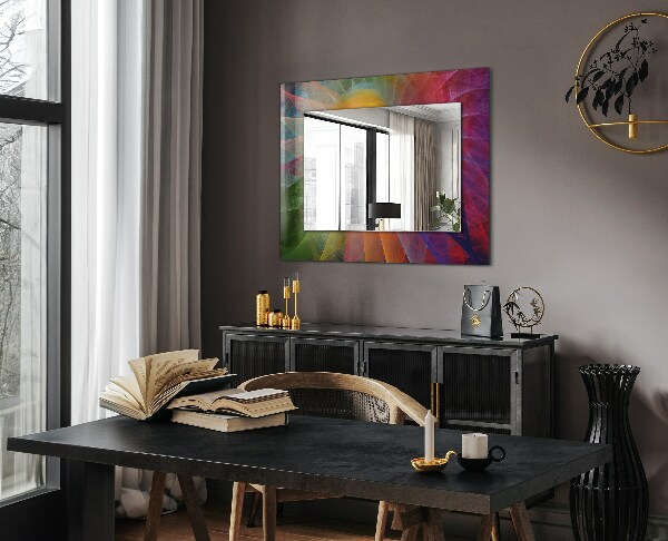Oglinda imprimata Spirală abstractă colorată