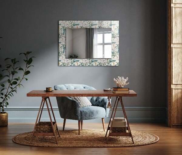 Oglinda perete decorativa Motiv floral în acuarelă