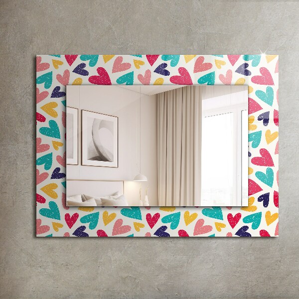 Oglinda decor perete Inimi colorate