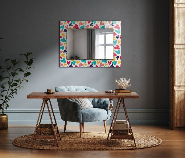 Oglinda decor perete Inimi colorate