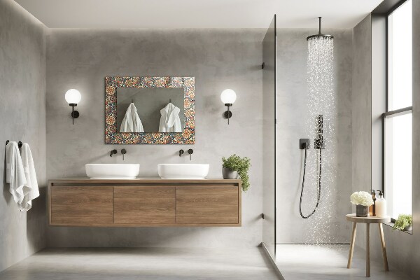 Decor oglinda Motiv floral pe fundal