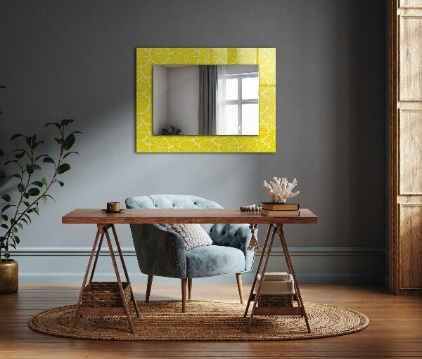 Decoratiuni perete cu oglinda Motiv cu felii de lămâie