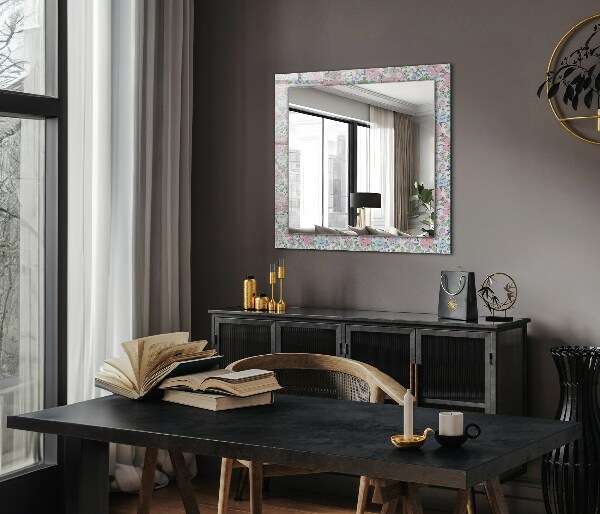 Oglinda decor perete Model de floare din țesătură