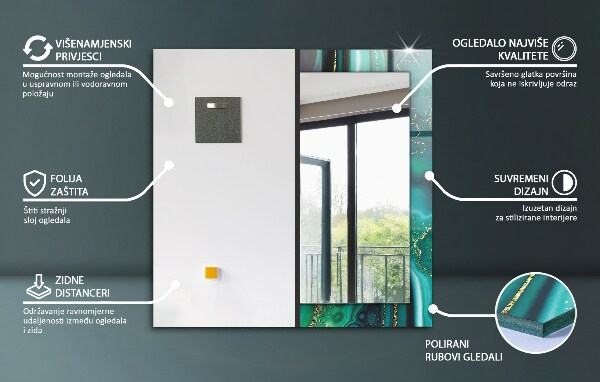 Oglinda decor perete Perete placat cu lemn