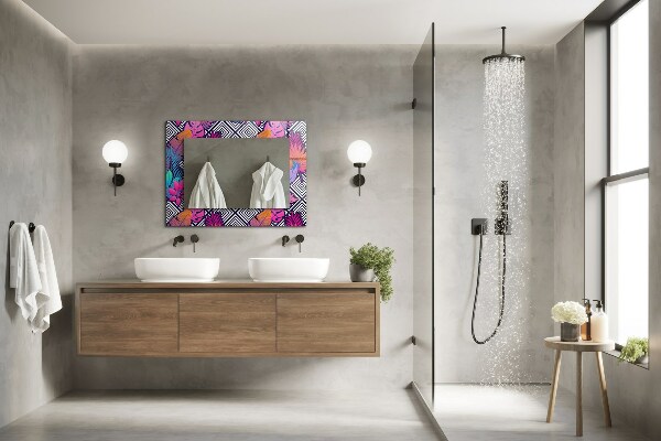 Oglinda decor perete Frunze tropicale colorate