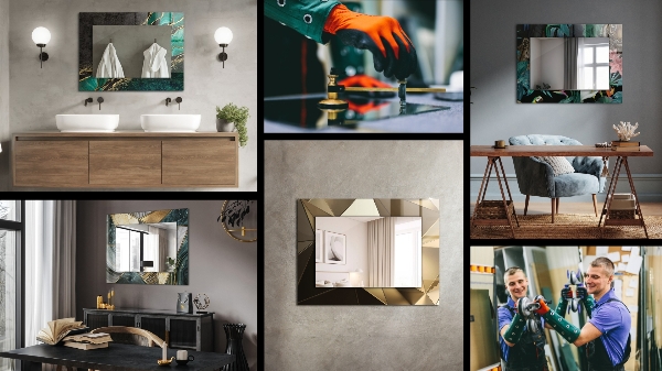 Oglinda decor perete Podele din lemn