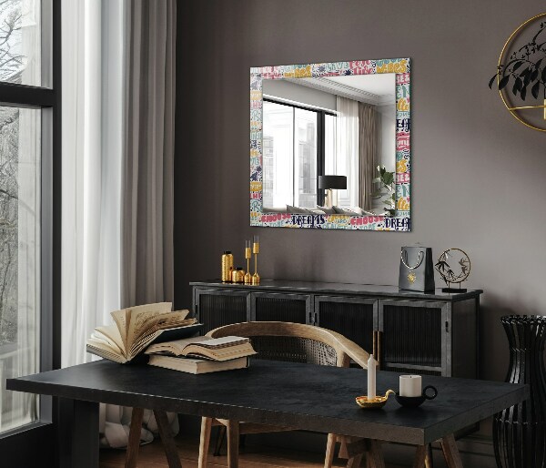 Oglinda perete decorativa Motive abstracte în portocaliu