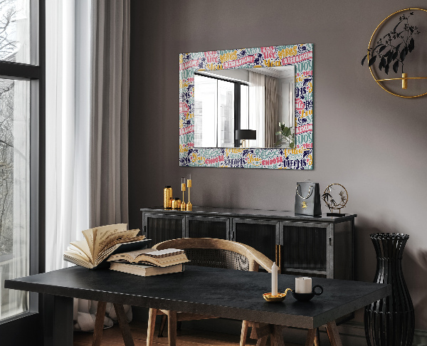 Oglinda perete decorativa Motive abstracte în portocaliu