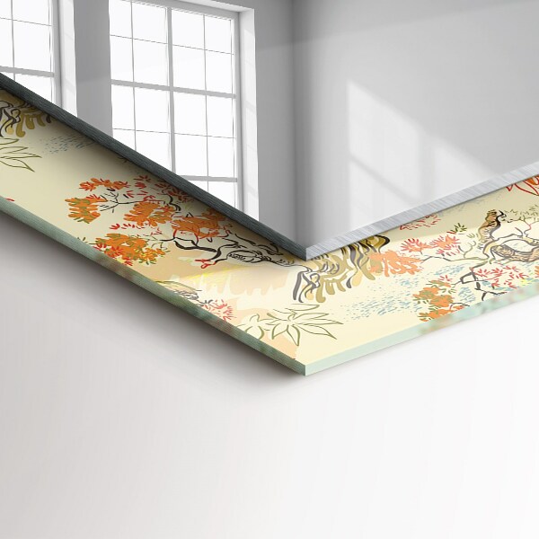 Oglinda cu decor Motiv geometric alb-negru