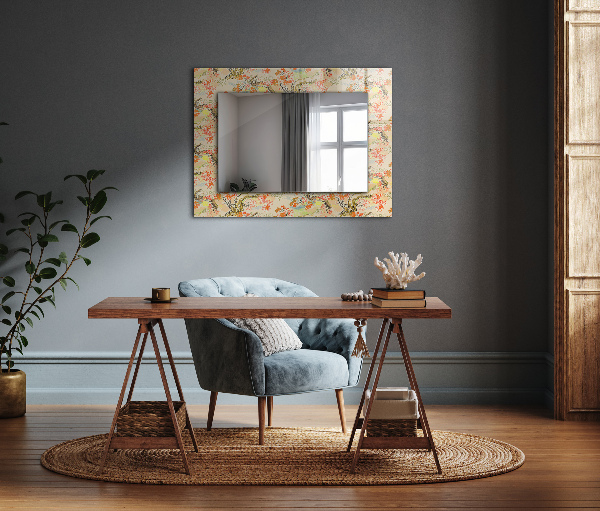 Oglinda cu decor Motiv geometric alb-negru
