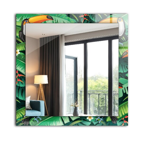 Decoratiuni perete cu oglinda Motiv geometric turcoaz