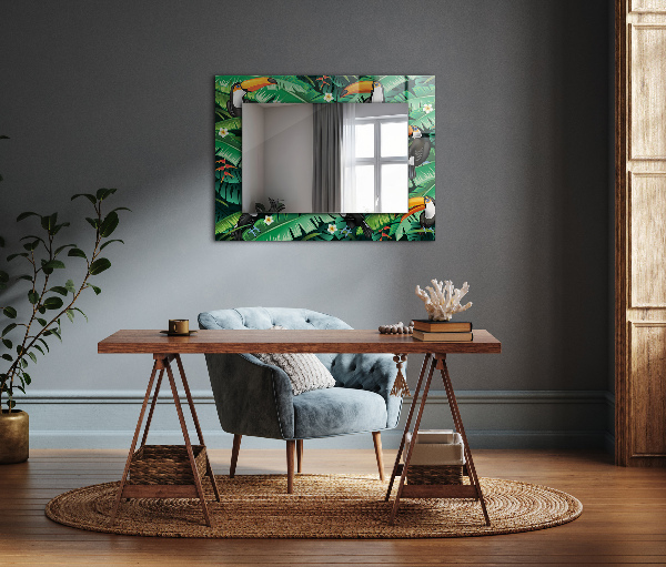 Decoratiuni perete cu oglinda Motiv geometric turcoaz
