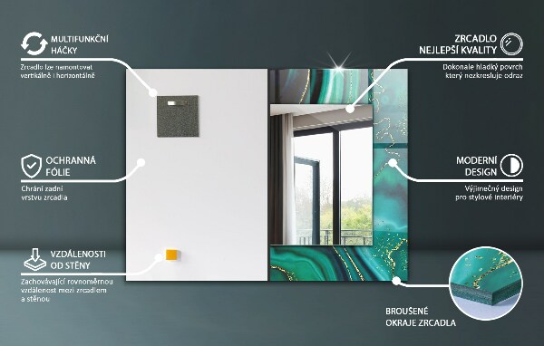 Oglinda cu decor Stele roz
