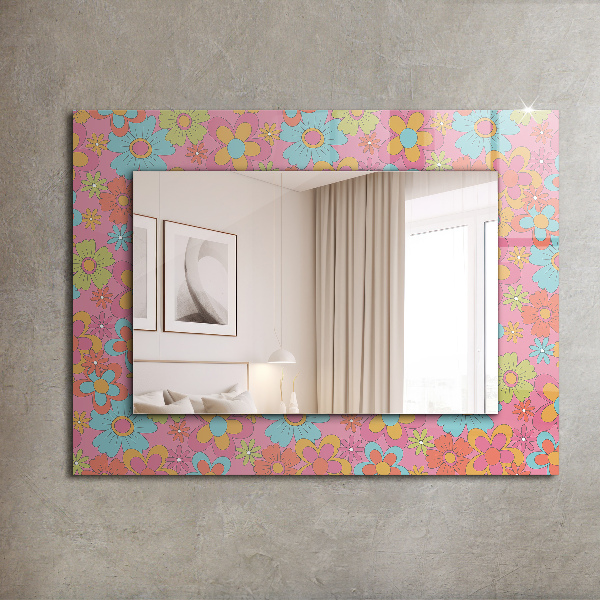 Oglinda cu decor Stele roz