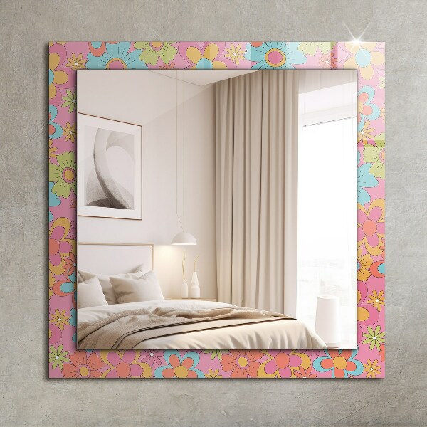 Oglinda cu decor Stele roz