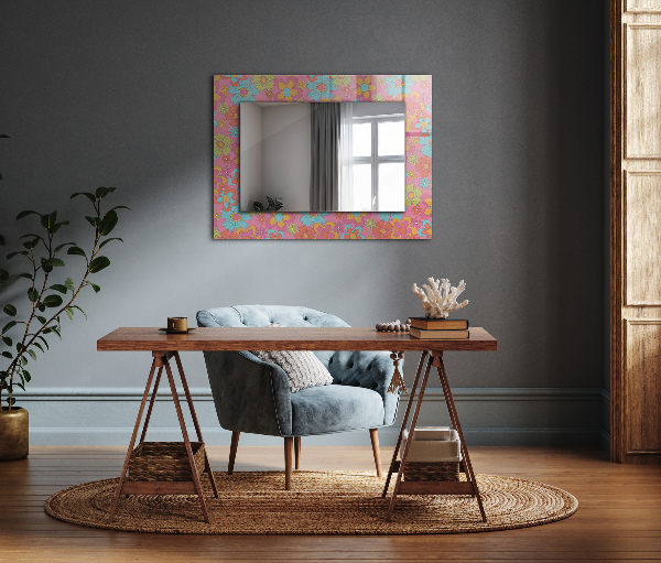 Oglinda cu decor Stele roz