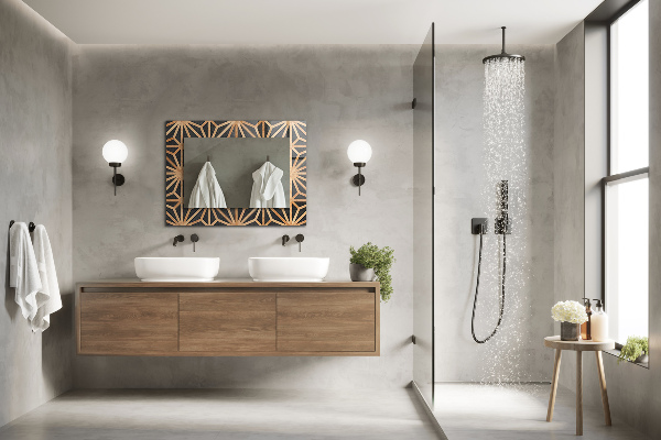 Decoratiuni perete cu oglinda Model geometric în os
