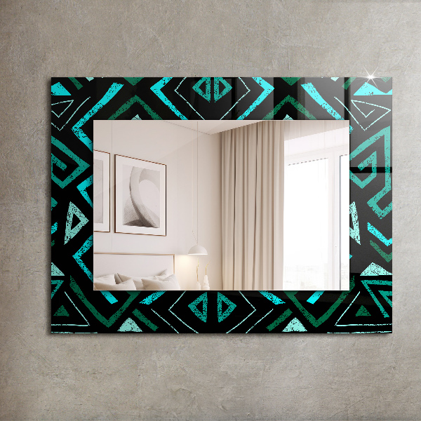 Oglinda cu decor Motive geometrice în turcoaz