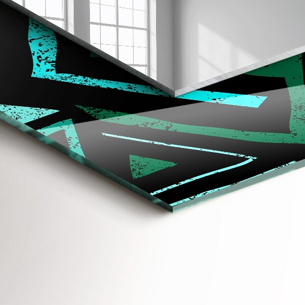 Oglinda cu decor Motive geometrice în turcoaz