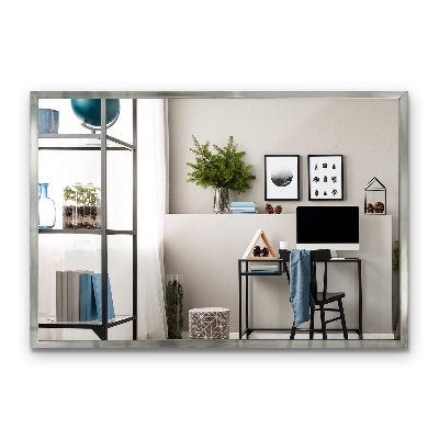 Oglindă decorativă de perete dreptunghiulară argintie 60x40 cm
