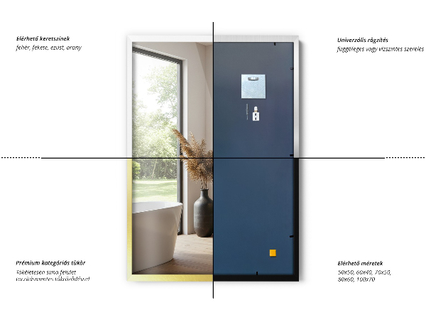 Oglindă tradițională de perete cu ramă argintie dreptunghiulară 100x70 cm