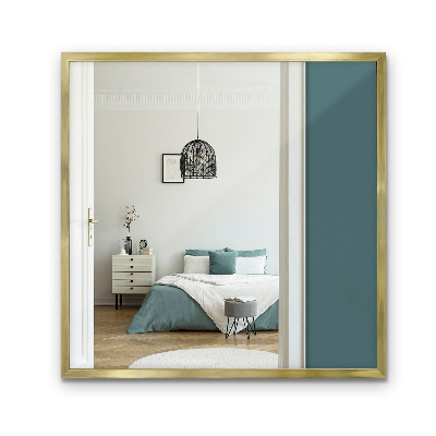 Oglindă decorativă de perete pătrată aurie 50x50 cm