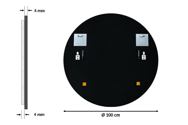 Rotunda oglinda baie rama neagra fi 100 cm