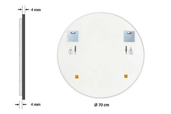Rotunda oglinda pentru dormitor rama alba fi 70 cm