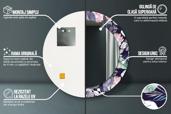 Decoratiuni perete cu oglinda Caps birds