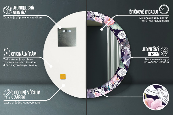 Decoratiuni perete cu oglinda Caps birds