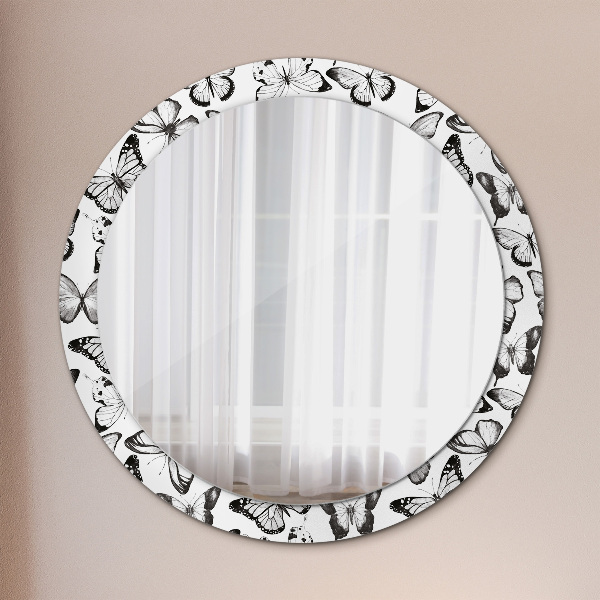 Oglinda rotunda imprimata Fluture