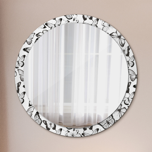 Oglinda rotunda imprimata Fluture