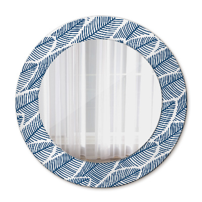 Oglinda rotunda rama cu imprimeu Frunze