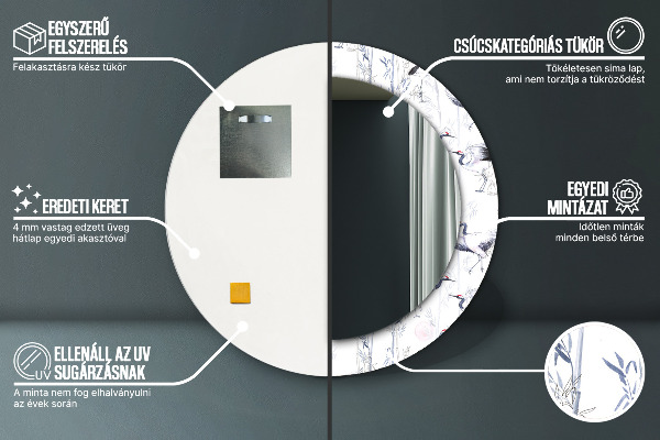 Decoratiuni perete cu oglinda Macarale păsări