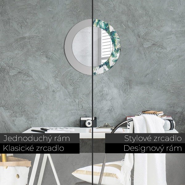 Decoratiuni perete cu oglinda Frunze