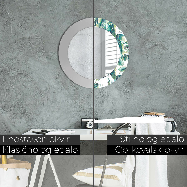 Decoratiuni perete cu oglinda Frunze
