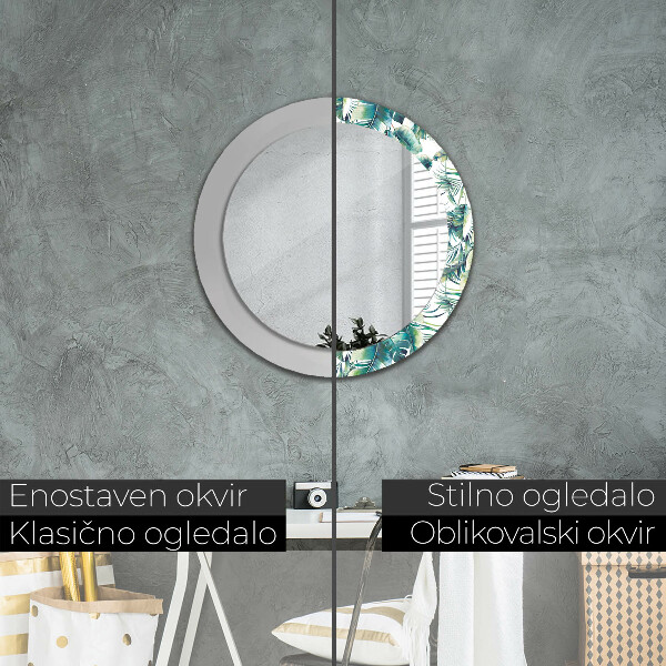 Decoratiuni perete cu oglinda Frunze