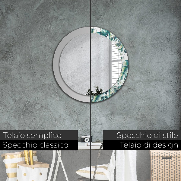 Decoratiuni perete cu oglinda Frunze