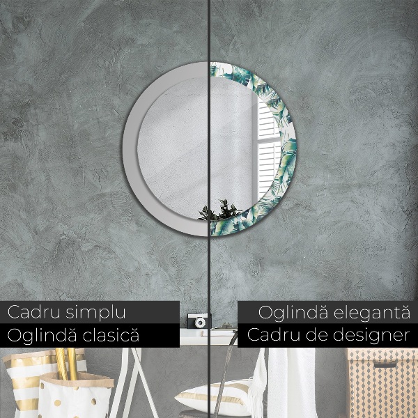 Decoratiuni perete cu oglinda Frunze