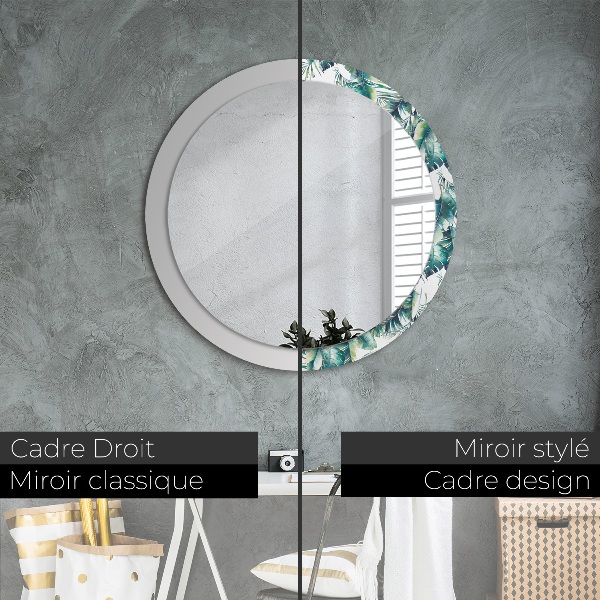 Decoratiuni perete cu oglinda Frunze