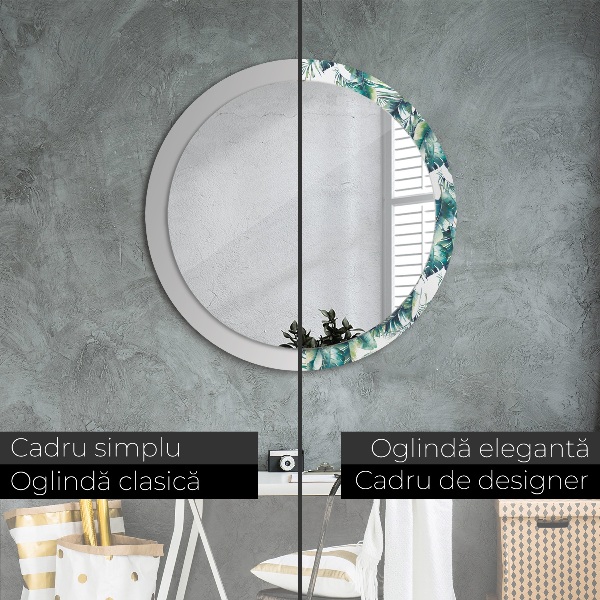 Decoratiuni perete cu oglinda Frunze