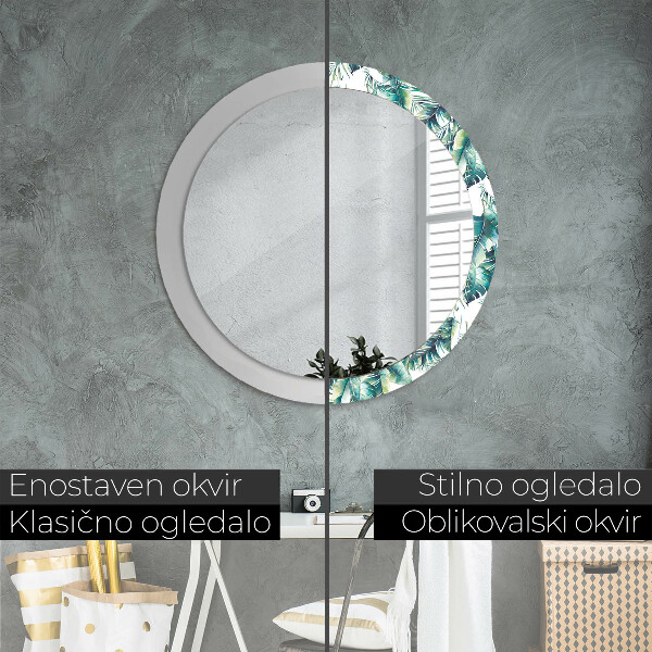 Decoratiuni perete cu oglinda Frunze